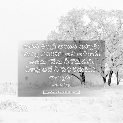 Picture 05 - ఆదికాండం 27:32 TELIRV - అతని తండ్రి అయిన - Bible Verse Picture