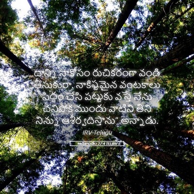 Picture 05 - ఆదికాండం 27:4 TELIRV - దాన్ని నాకోసం - Bible Verse Picture