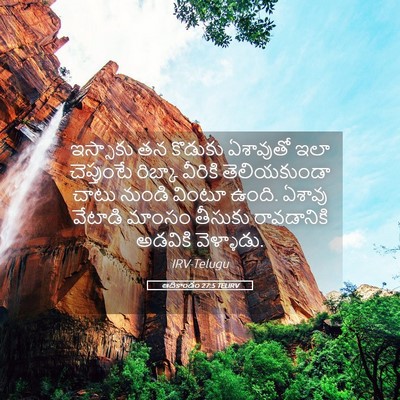 Picture 05 - ఆదికాండం 27:5 TELIRV - ఇస్సాకు తన కొడుకు - Bible Verse Picture