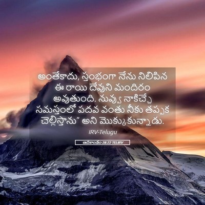 Picture 05 - ఆదికాండం 28:22 TELIRV - అంతేకాదు, - Bible Verse Picture