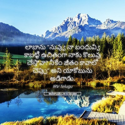 Picture 05 - ఆదికాండం 29:15 TELIRV - లాబాను “నువ్వు నా - Bible Verse Picture