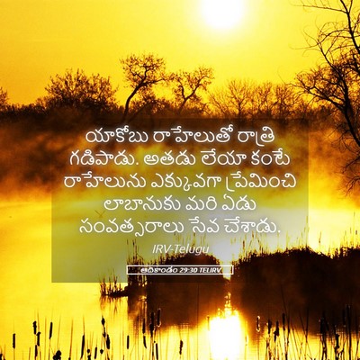 Picture 05 - ఆదికాండం 29:30 TELIRV - యాకోబు రాహేలుతో - Bible Verse Picture