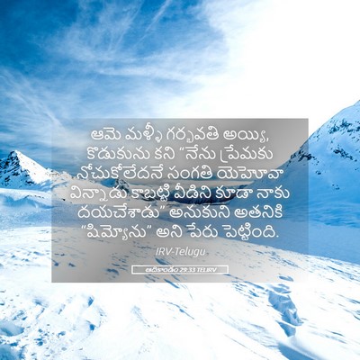 Picture 05 - ఆదికాండం 29:33 TELIRV - ఆమె మళ్ళీ గర్భవతి - Bible Verse Picture