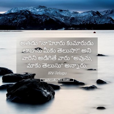 Picture 05 - ఆదికాండం 29:5 TELIRV - అతడు “నాహోరు - Bible Verse Picture