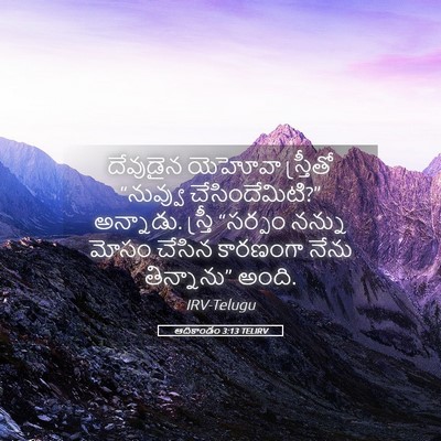 Picture 05 - ఆదికాండం 3:13 TELIRV - దేవుడైన యెహోవా - Bible Verse Picture