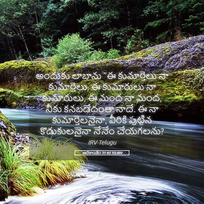 Picture 05 - ఆదికాండం 31:43 TELIRV - అందుకు లాబాను “ఈ - Bible Verse Picture