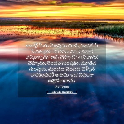Picture 05 - ఆదికాండం 32:20 TELIRV - కాబట్టి మీరు - Bible Verse Picture
