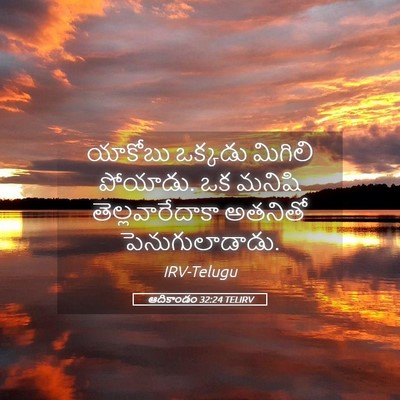 Picture 05 - ఆదికాండం 32:24 TELIRV - యాకోబు ఒక్కడు - Bible Verse Picture