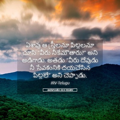 Picture 05 - ఆదికాండం 33:5 TELIRV - ఏశావు ఆ స్త్రీలనూ - Bible Verse Picture