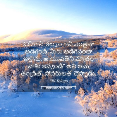 Picture 05 - ఆదికాండం 34:12 TELIRV - ఓలి గానీ, కట్నం - Bible Verse Picture