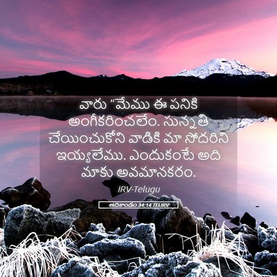 Picture 05 - ఆదికాండం 34:14 TELIRV - వారు “మేము ఈ పనికి - Bible Verse Picture