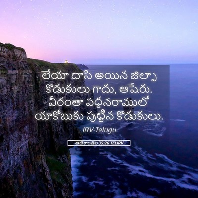 Picture 05 - ఆదికాండం 35:26 TELIRV - లేయా దాసి అయిన - Bible Verse Picture