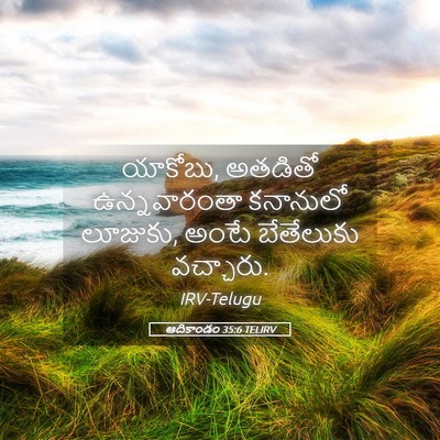 Picture 05 - ఆదికాండం 35:6 TELIRV - యాకోబు, అతడితో - Bible Verse Picture