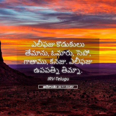 Picture 05 - ఆదికాండం 36:11 TELIRV - ఎలీఫజు కొడుకులు - Bible Verse Picture