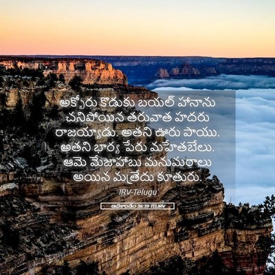 Picture 05 - ఆదికాండం 36:39 TELIRV - అక్బోరు కొడుకు - Bible Verse Picture