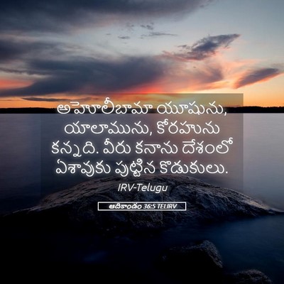 Picture 05 - ఆదికాండం 36:5 TELIRV - అహోలీబామా యూషును, - Bible Verse Picture