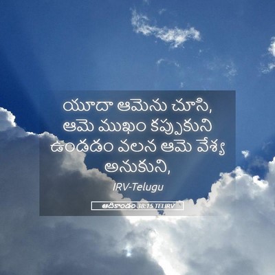 Picture 05 - ఆదికాండం 38:15 TELIRV - యూదా ఆమెను చూసి, - Bible Verse Picture