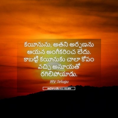 Picture 05 - ఆదికాండం 4:5 TELIRV - కయీనును, అతని - Bible Verse Picture