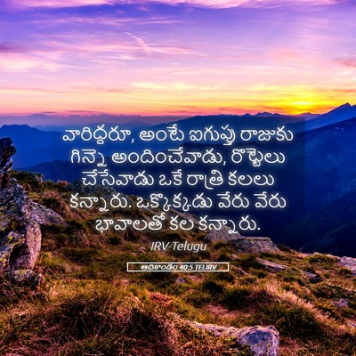 Picture 05 - ఆదికాండం 40:5 TELIRV - వారిద్దరూ, అంటే - Bible Verse Picture