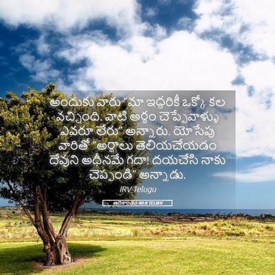 Picture 05 - ఆదికాండం 40:8 TELIRV - అందుకు వారు “మా - Bible Verse Picture