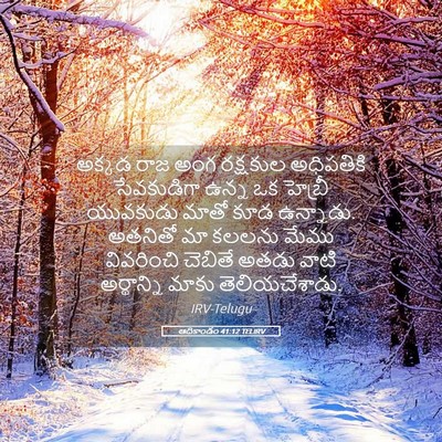 Picture 05 - ఆదికాండం 41:12 TELIRV - అక్కడ రాజ అంగ - Bible Verse Picture
