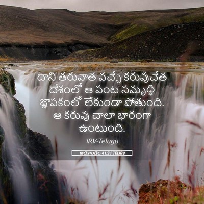 Picture 05 - ఆదికాండం 41:31 TELIRV - దాని తరువాత వచ్చే - Bible Verse Picture