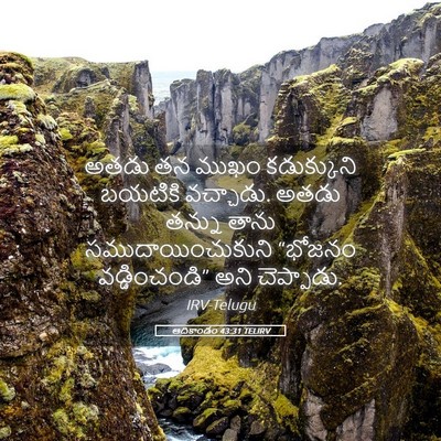Picture 05 - ఆదికాండం 43:31 TELIRV - అతడు తన ముఖం - Bible Verse Picture