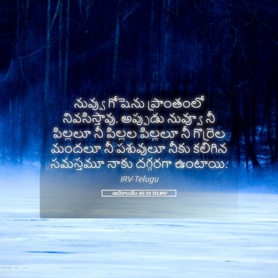 Picture 05 - ఆదికాండం 45:10 TELIRV - నువ్వు గోషెను - Bible Verse Picture