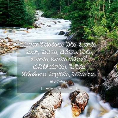 Picture 05 - ఆదికాండం 46:12 TELIRV - యూదా కొడుకులు ఏరు, - Bible Verse Picture