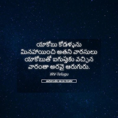 Picture 05 - ఆదికాండం 46:26 TELIRV - యాకోబు కోడళ్ళను - Bible Verse Picture