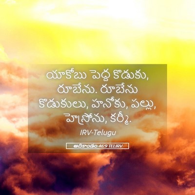 Picture 05 - ఆదికాండం 46:9 TELIRV - యాకోబు పెద్ద - Bible Verse Picture