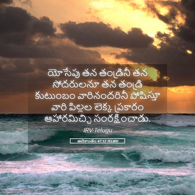 Picture 05 - ఆదికాండం 47:12 TELIRV - యోసేపు తన - Bible Verse Picture