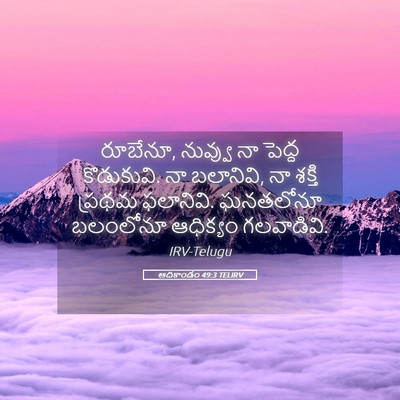 Picture 05 - ఆదికాండం 49:3 TELIRV - రూబేనూ, నువ్వు నా - Bible Verse Picture