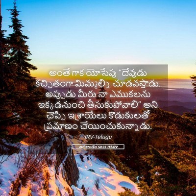 Picture 05 - ఆదికాండం 50:25 TELIRV - అంతే గాక యోసేపు - Bible Verse Picture