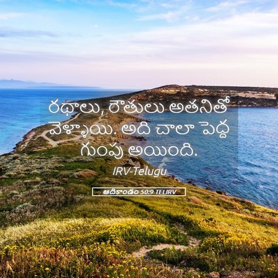 Picture 05 - ఆదికాండం 50:9 TELIRV - రథాలు, రౌతులు - Bible Verse Picture