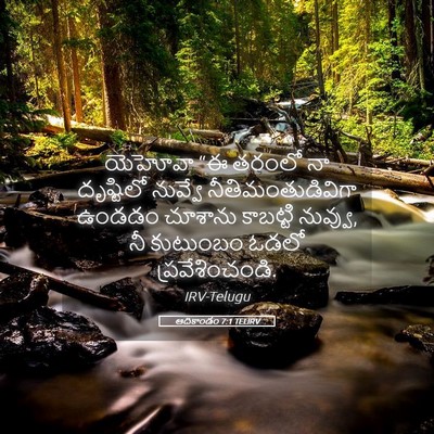 Picture 05 - ఆదికాండం 7:1 TELIRV - యెహోవా “ఈ తరంలో నా - Bible Verse Picture