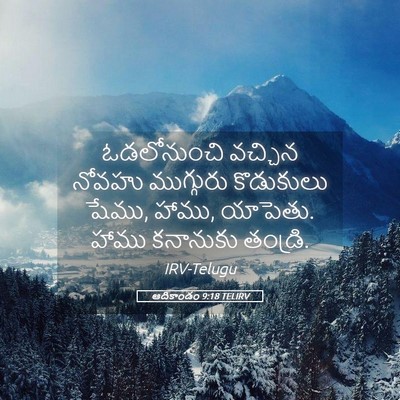 Picture 05 - ఆదికాండం 9:18 TELIRV - ఓడలోనుంచి వచ్చిన - Bible Verse Picture
