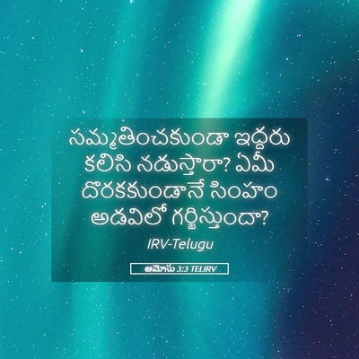 Picture 05 - ఆమోసు 3:3 TELIRV - సమ్మతించకుండా - Bible Verse Picture