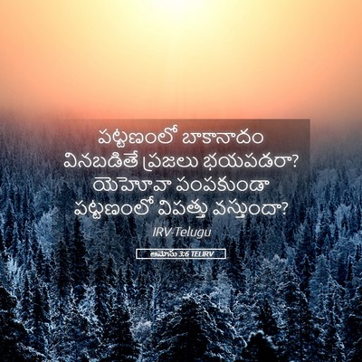 Picture 05 - ఆమోసు 3:6 TELIRV - పట్టణంలో బాకానాదం - Bible Verse Picture