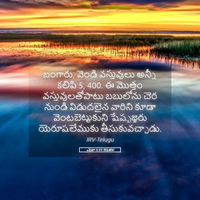 Picture 05 - ఎజ్రా 1:11 TELIRV - బంగారు, వెండి - Bible Verse Picture