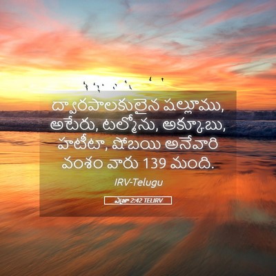 Picture 05 - ఎజ్రా 2:42 TELIRV - ద్వారపాలకులైన - Bible Verse Picture