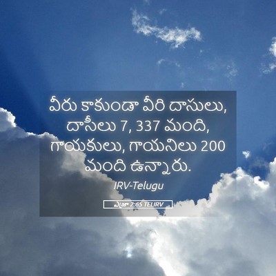 Picture 05 - ఎజ్రా 2:65 TELIRV - వీరు కాకుండా వీరి - Bible Verse Picture