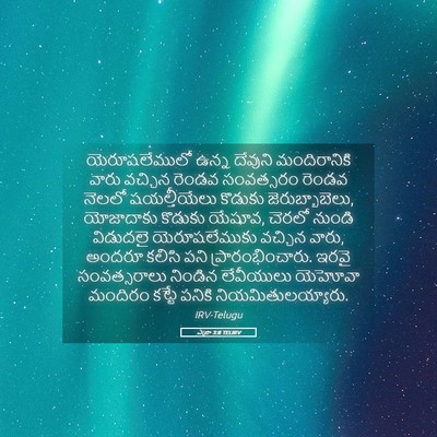 Picture 05 - ఎజ్రా 3:8 TELIRV - యెరూషలేములో ఉన్న - Bible Verse Picture