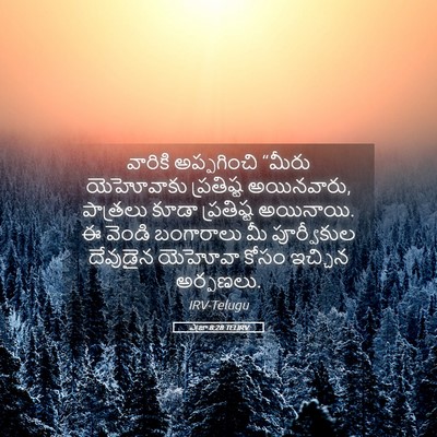 Picture 05 - ఎజ్రా 8:28 TELIRV - వారికి అప్పగించి - Bible Verse Picture