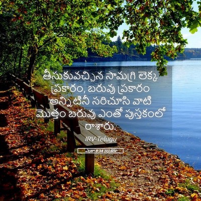 Picture 05 - ఎజ్రా 8:34 TELIRV - తీసుకువచ్చిన - Bible Verse Picture