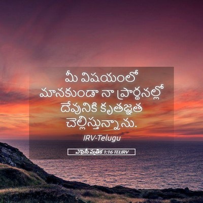 Picture 05 - ఎఫెసీ పత్రిక 1:16 TELIRV - మీ విషయంలో - Bible Verse Picture