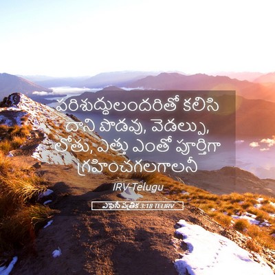 Picture 05 - ఎఫెసీ పత్రిక 3:18 TELIRV - పరిశుద్ధులందరితో - Bible Verse Picture