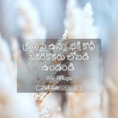Picture 05 - ఎఫెసీ పత్రిక 5:21 TELIRV - క్రీస్తుపై ఉన్న - Bible Verse Picture