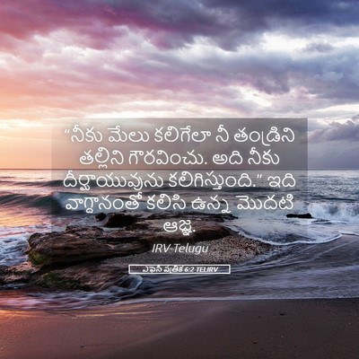 Picture 05 - ఎఫెసీ పత్రిక 6:2 TELIRV - “నీకు మేలు - Bible Verse Picture