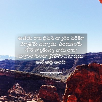 Picture 05 - ఎస్తేరు 4:2 TELIRV - అతడు రాజ భవన - Bible Verse Picture